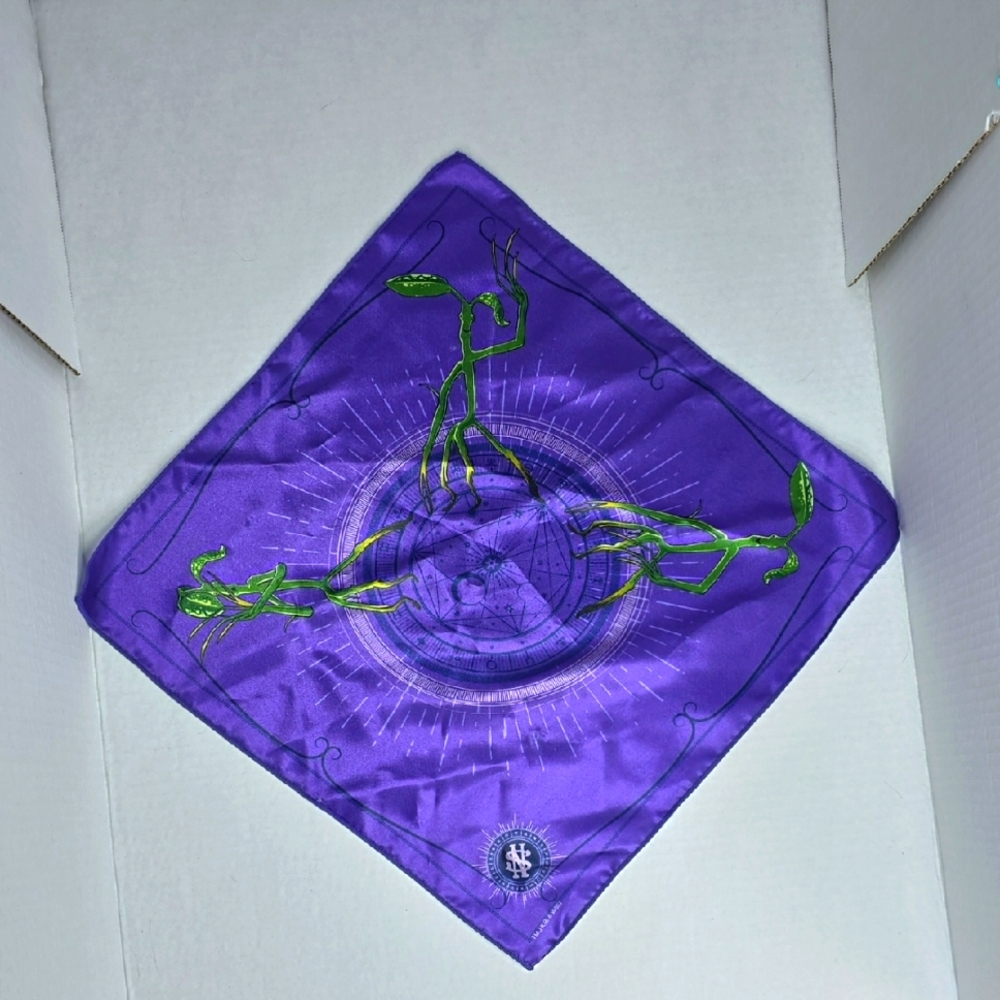 Purple Silk Pocket Scarf Neckerchief Handkerchief Fantastic Beasts Bowtruckle